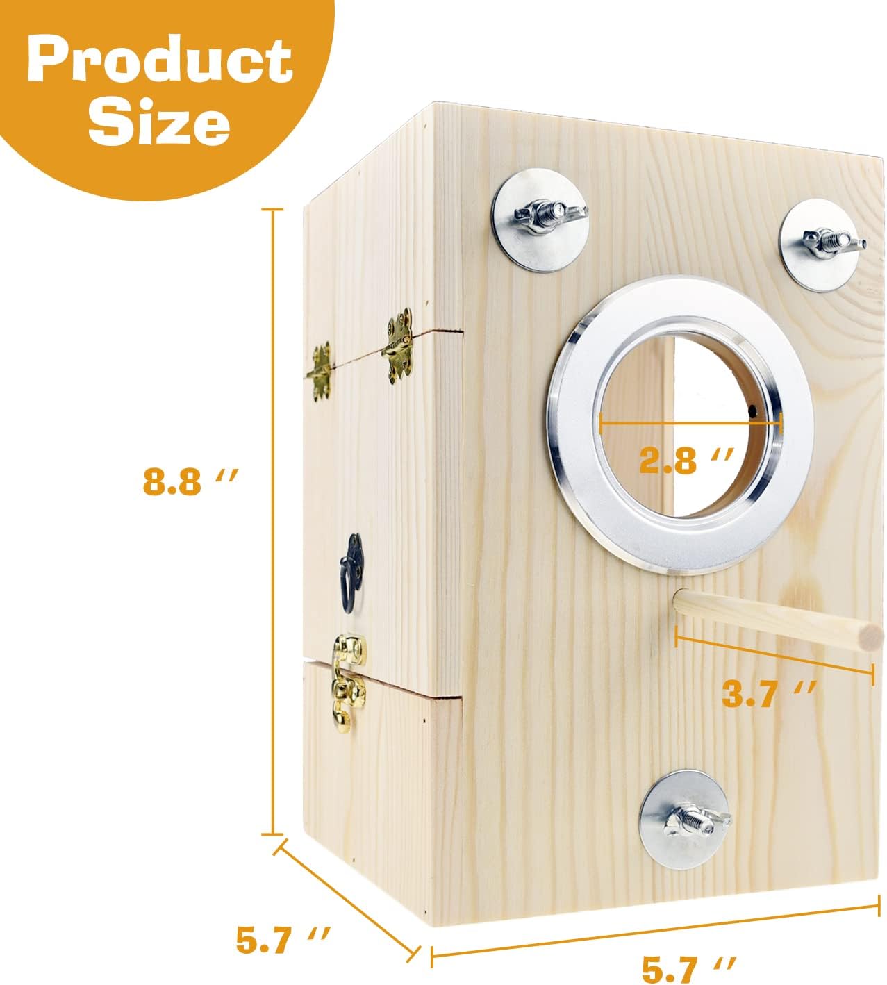 Vertical Wooden Bird Nesting Box with Observation Window – Breeding & Chick Rearing Cage House for Small Birds