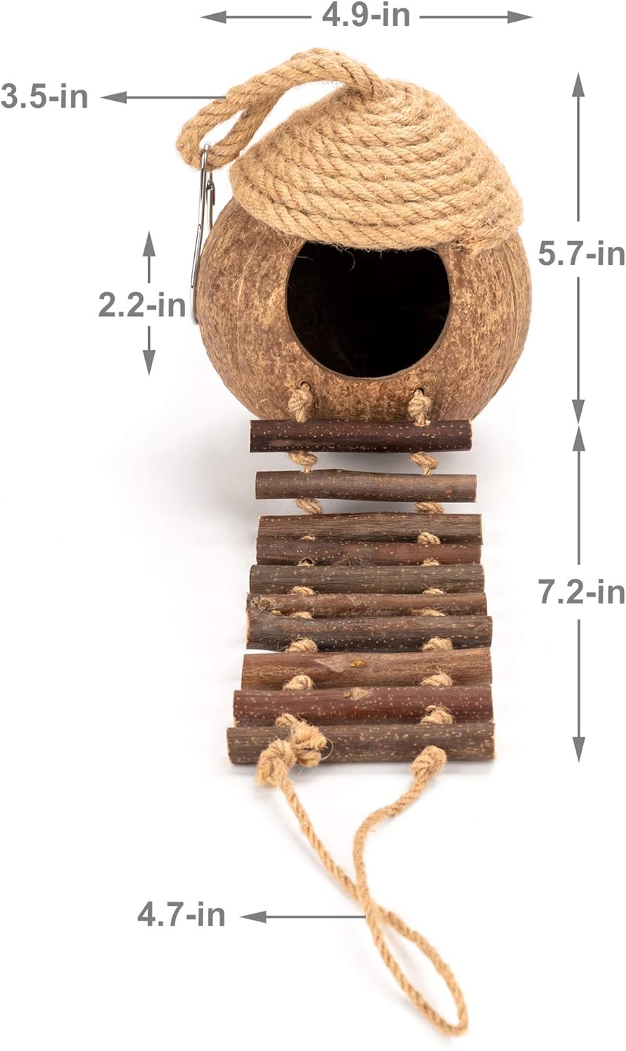 Outdoor & Indoor Natural Wooden Birdhouse – Nesting Box for Small Birds, Rainproof & Breathable Bird Nest