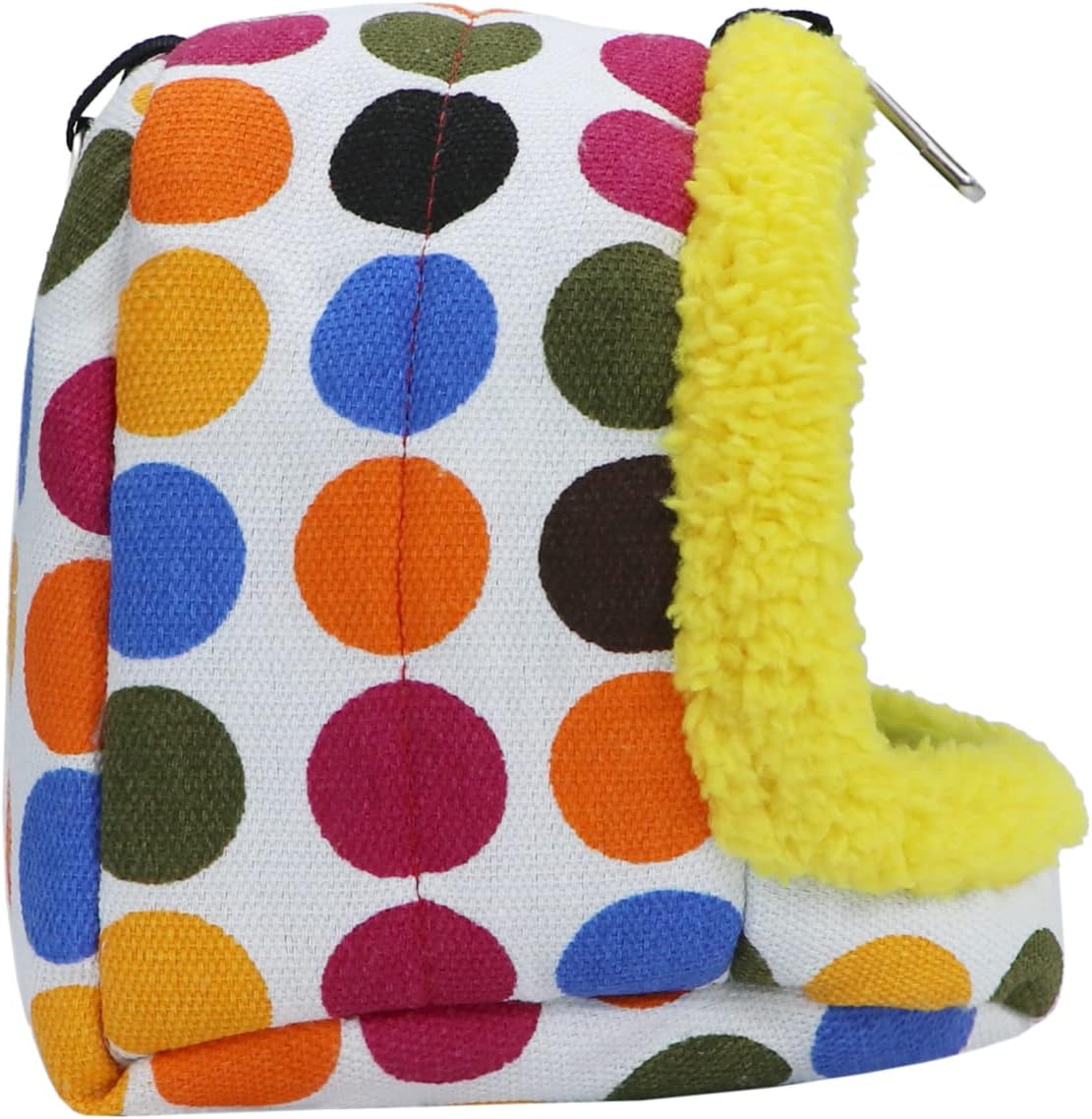 Colorful Polka Dot Hanging Bird Nest – Cozy Fleece Lining, Safe & Warm for Small Birds