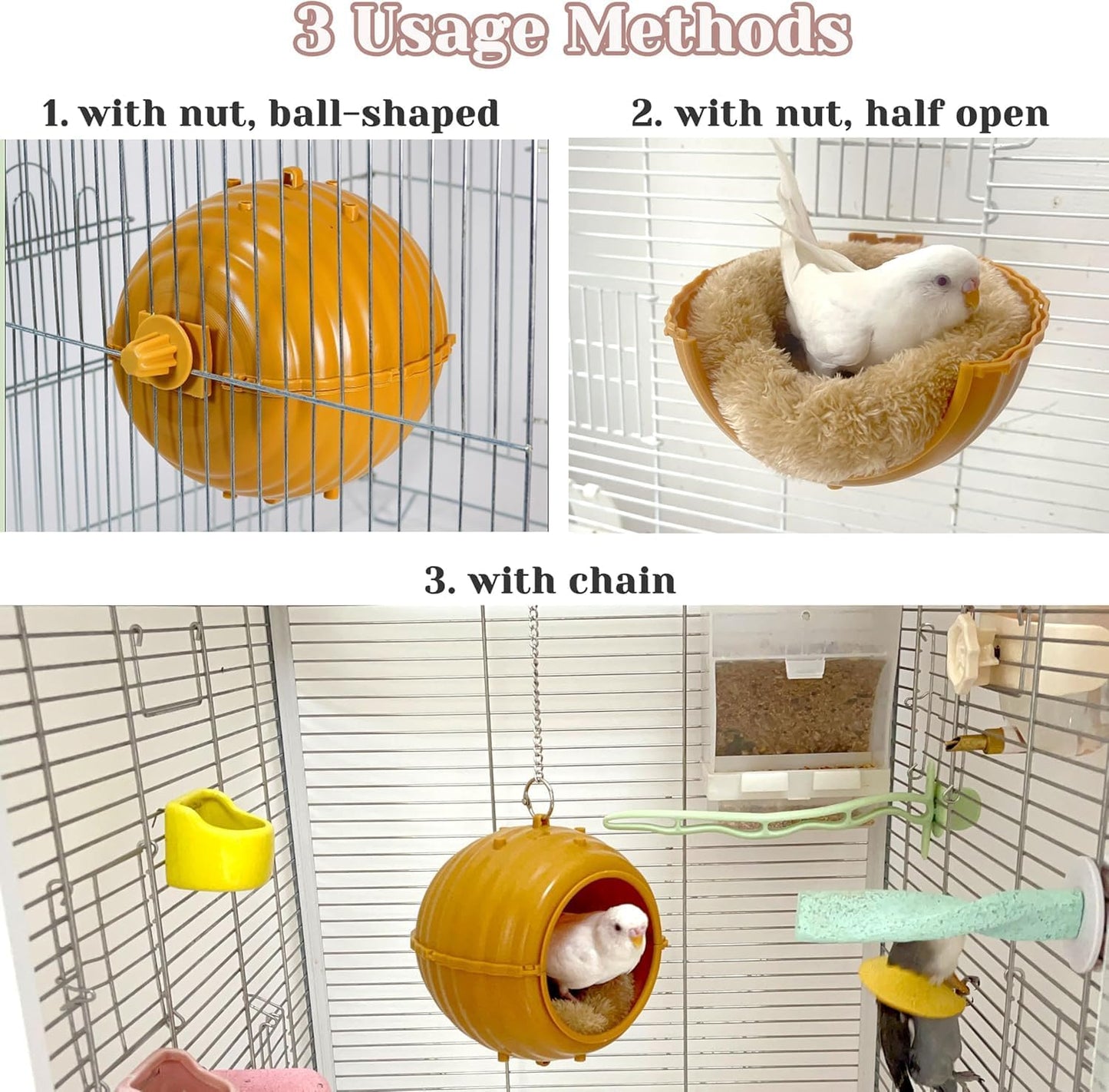 Small Bird Plush Nest – 14cm Cozy Warm Bird Bed for Resting & Breeding, Soft Cage Accessories
