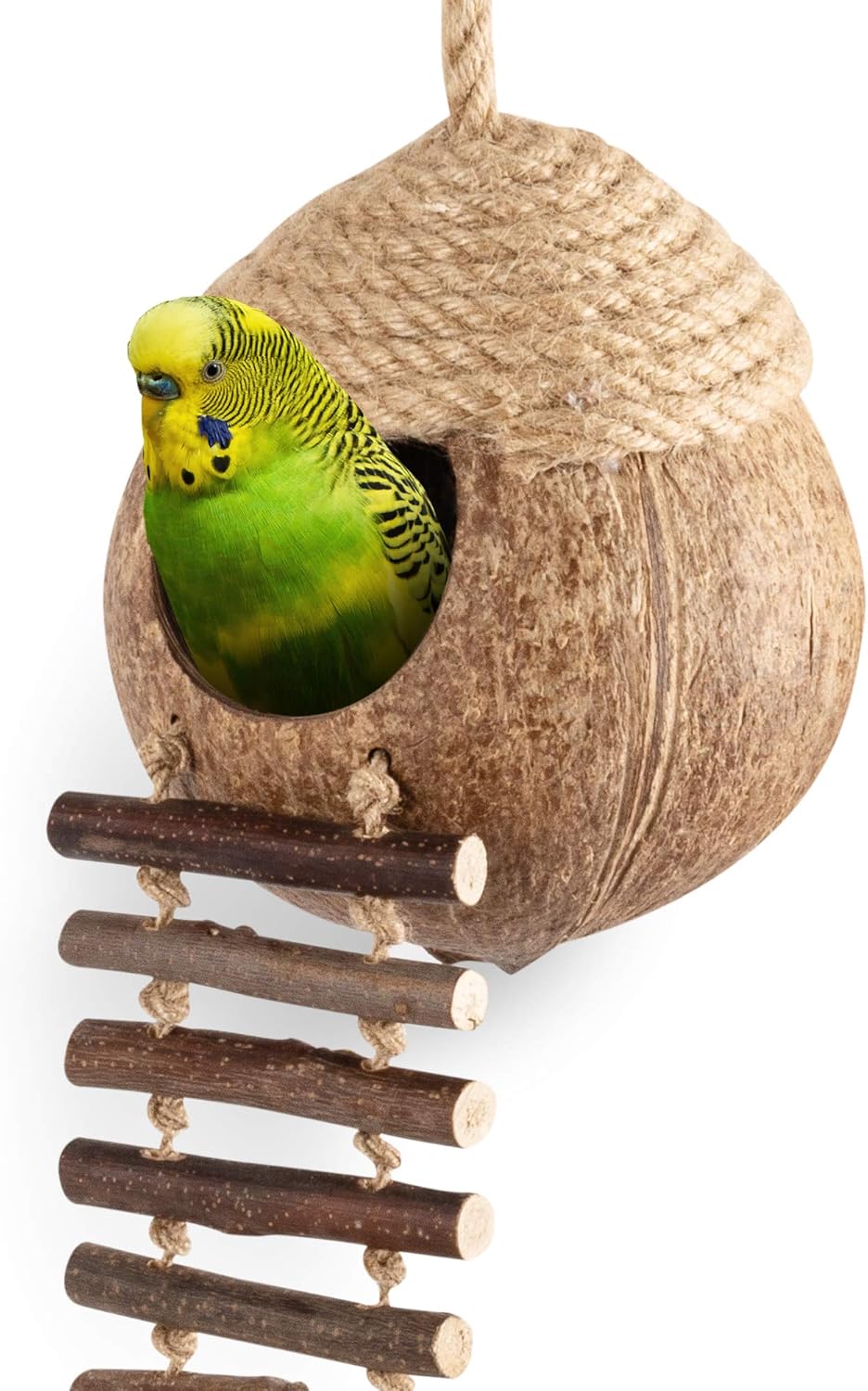 Outdoor & Indoor Natural Wooden Birdhouse – Nesting Box for Small Birds, Rainproof & Breathable Bird Nest
