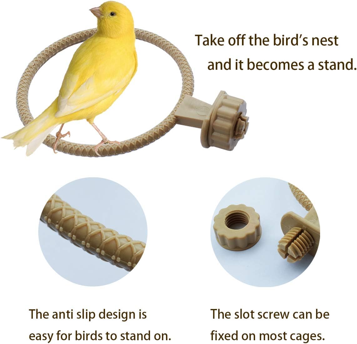 Bird Nest Kit for Small Birds with Holder & Soft Liner – Easy to Install Breeding Nest for Budgies, Canaries, Finches, Lovebirds