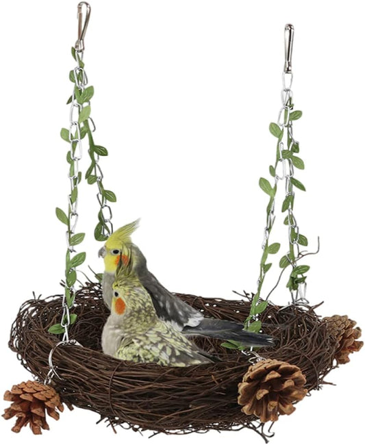 Handmade Woven Bird Nest – Natural Eco-Friendly Nest for Small Birds, Breeding, Resting & Decorative Basket