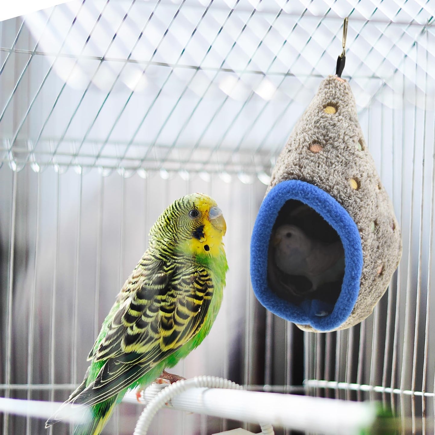6.2-inch Hanging Bird Nest – Soft Fleece, Warm & Comfortable for Small Birds