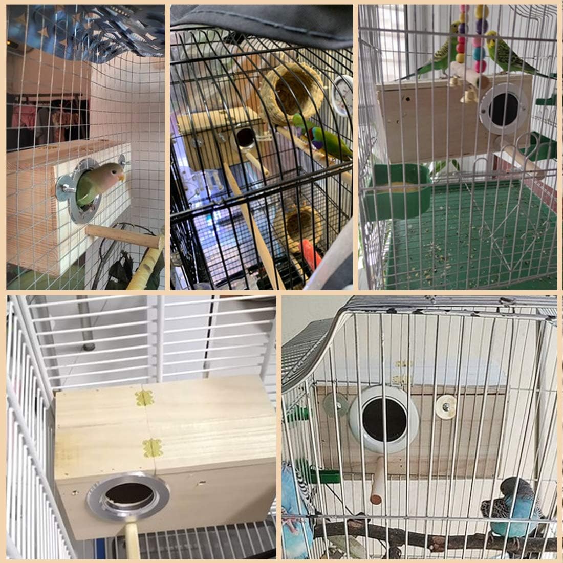 Wooden Bird Nesting Box with Transparent Observation Window – Breeding & Resting House for Small Birds