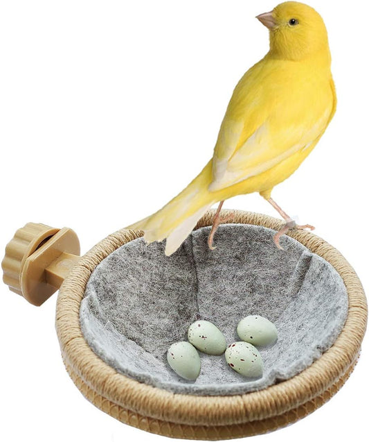 Bird Nest Kit for Small Birds with Holder & Soft Liner – Easy to Install Breeding Nest for Budgies, Canaries, Finches, Lovebirds