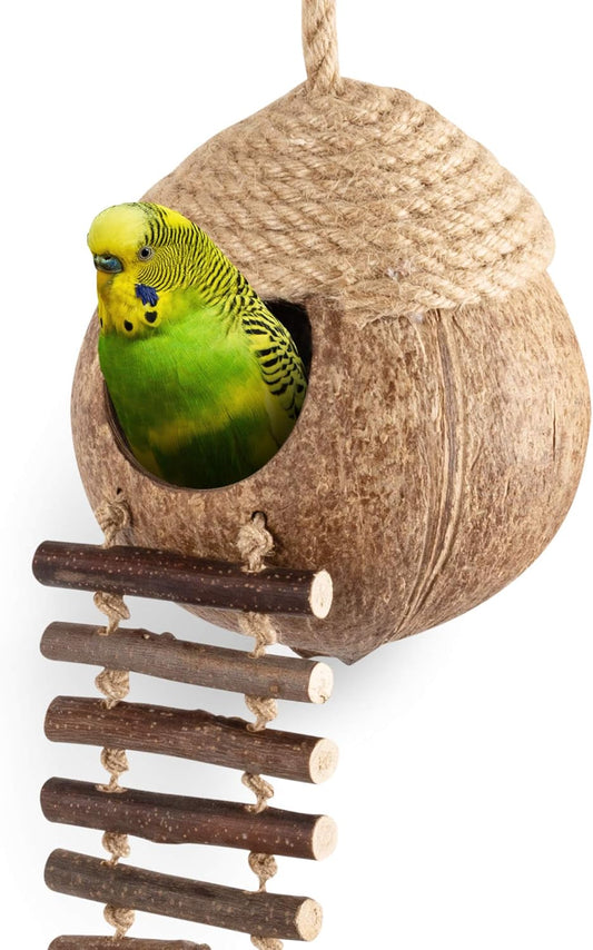 Outdoor & Indoor Natural Wooden Birdhouse – Nesting Box for Small Birds, Rainproof & Breathable Bird Nest