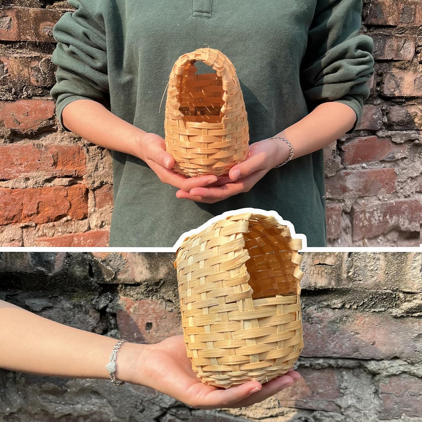 Hand-Woven Bird Nest – Natural Eco-Friendly Straw House for Small Birds